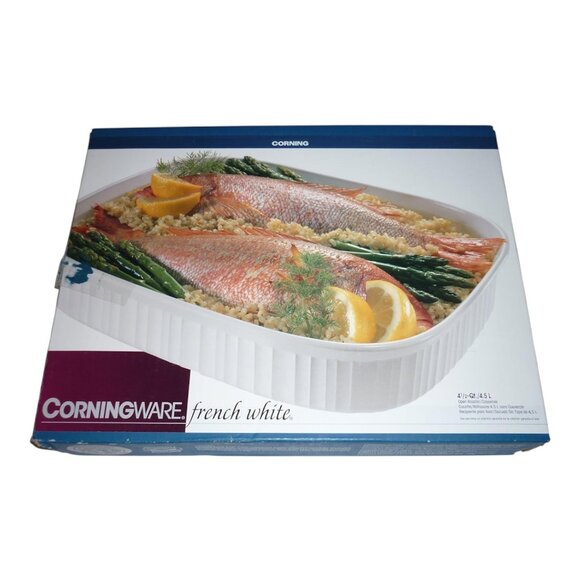 Corningware 4.5 L French White Casserole Dish Open Roaster F-21-B Kitchen Bake - Picture 6 of 6